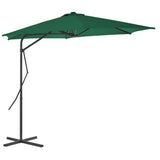 Vidaxl parasol met stalen paal 300 cm groen