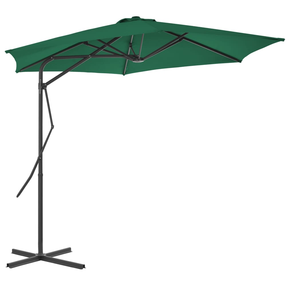 Vidaxl parasol met stalen paal 300 cm groen