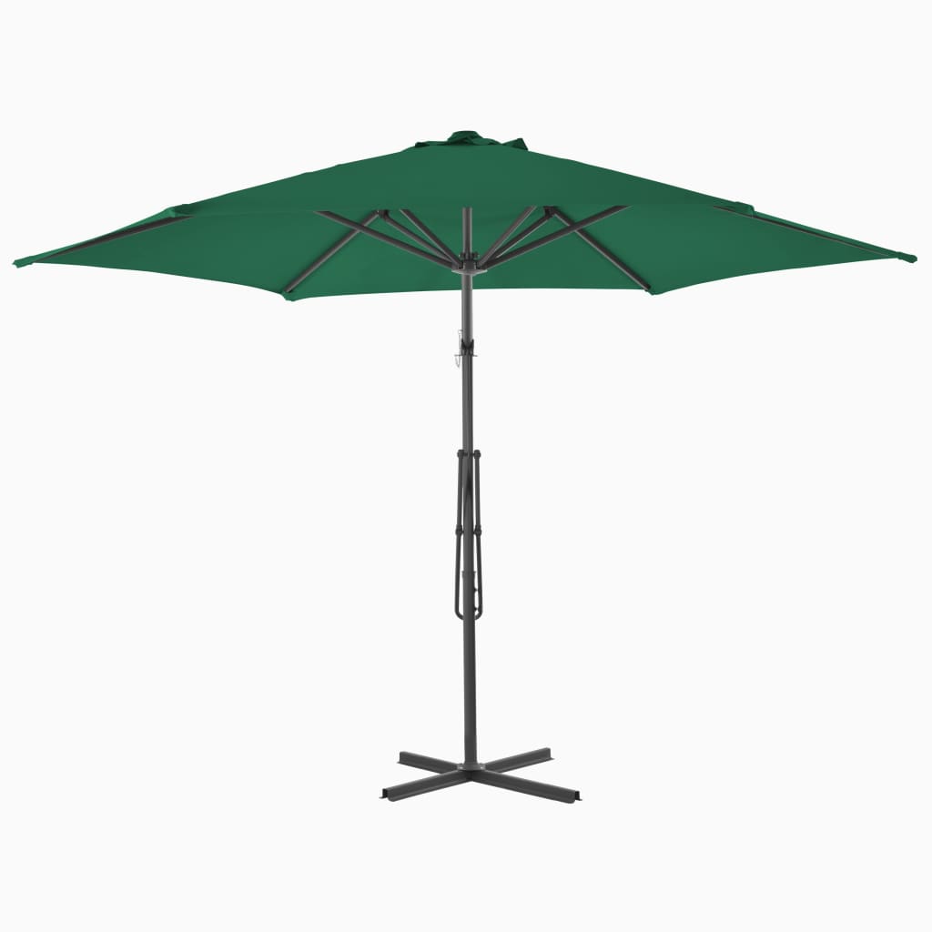 Vidaxl parasol met stalen paal 300 cm groen