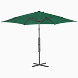 Vidaxl parasol met stalen paal 300 cm groen