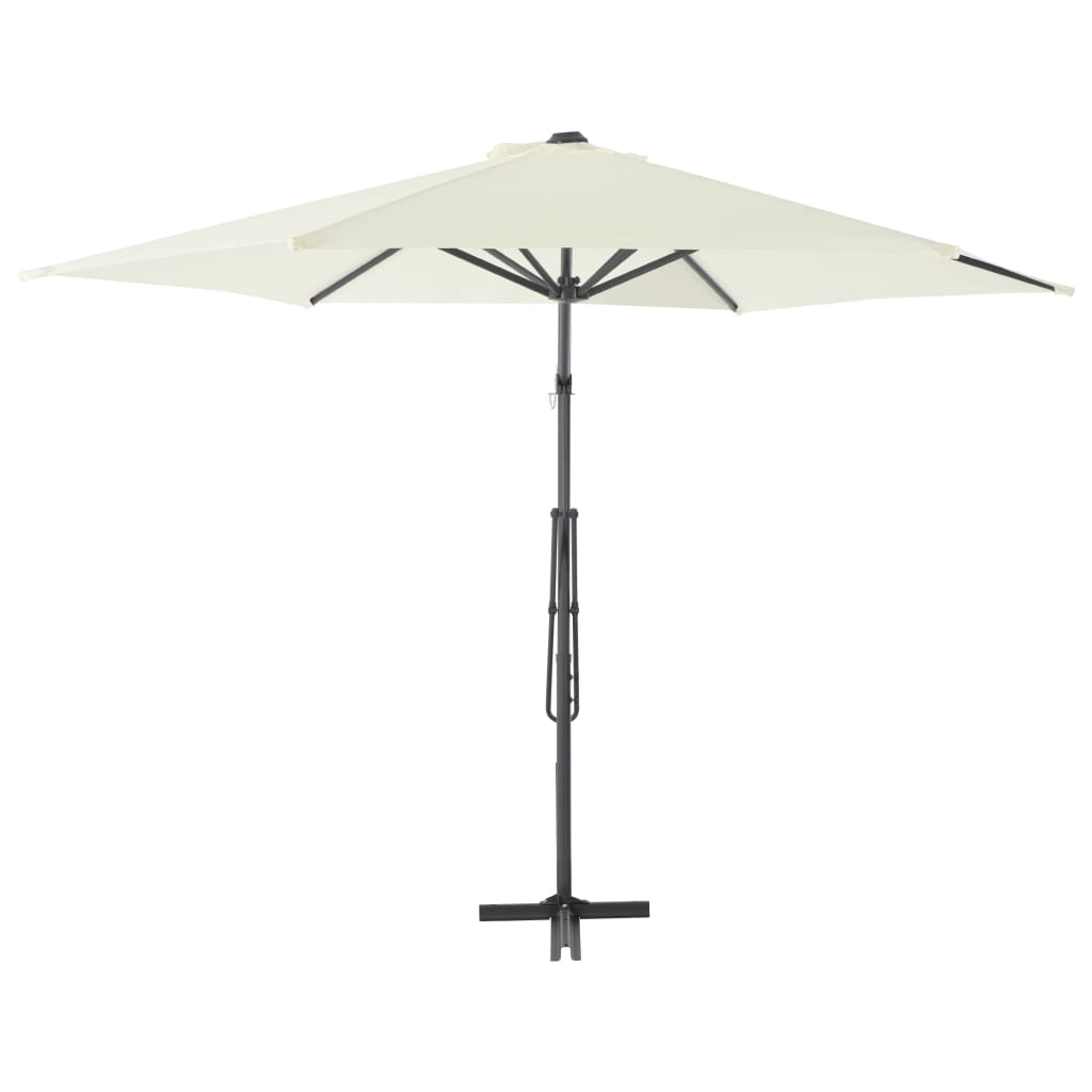 Vidaxl parasol met stalen paal 300 cm zandkleurig