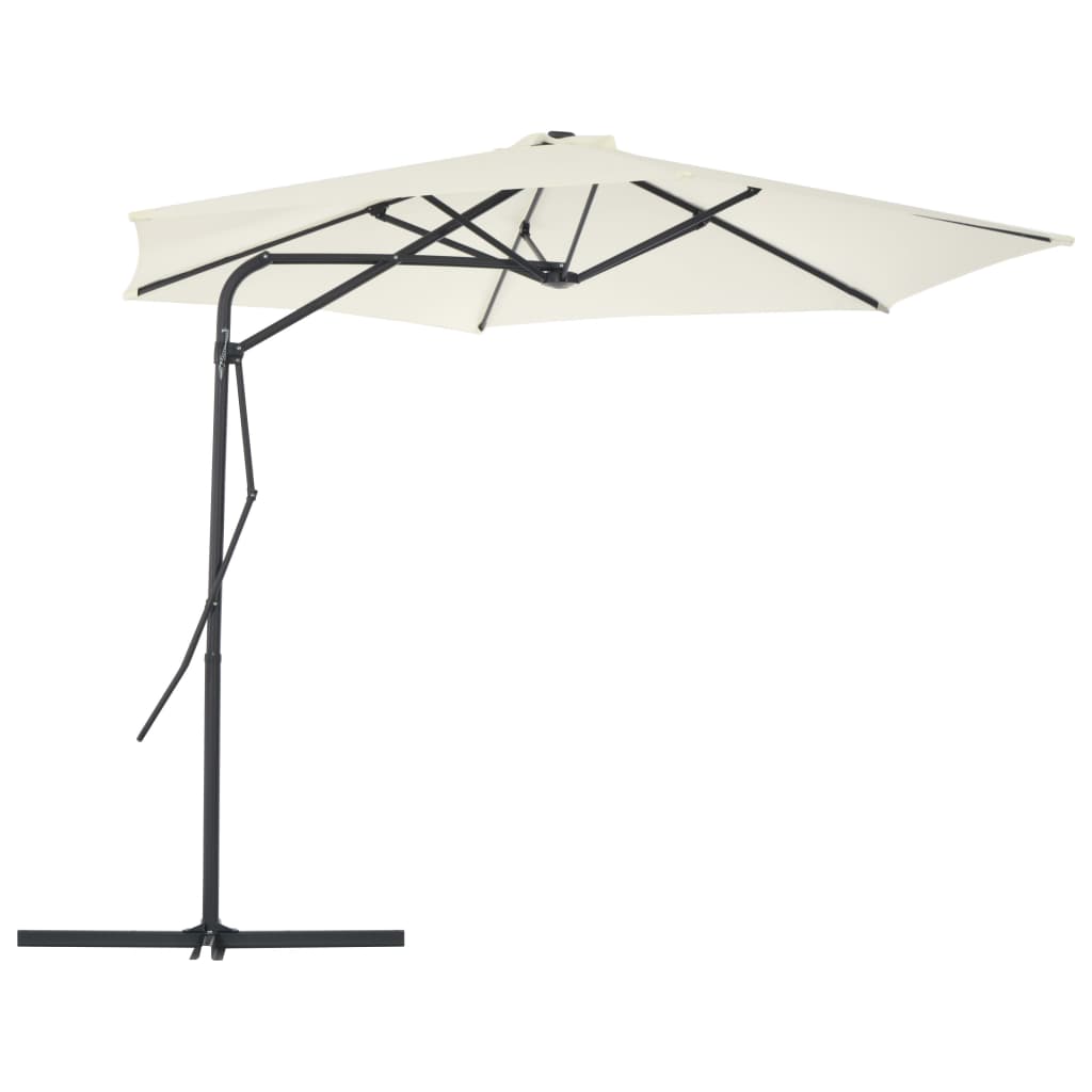 Vidaxl parasol met stalen paal 300 cm zandkleurig