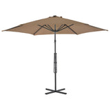 Vidaxl parasol met stalen paal 300 cm taupe