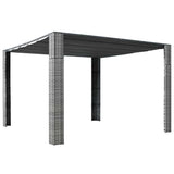 Vidaxl prieel met dak 300x300x220 cm poly rattan grijs en antraciet