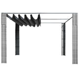 Vidaxl prieel met dak 300x300x220 cm poly rattan grijs en antraciet