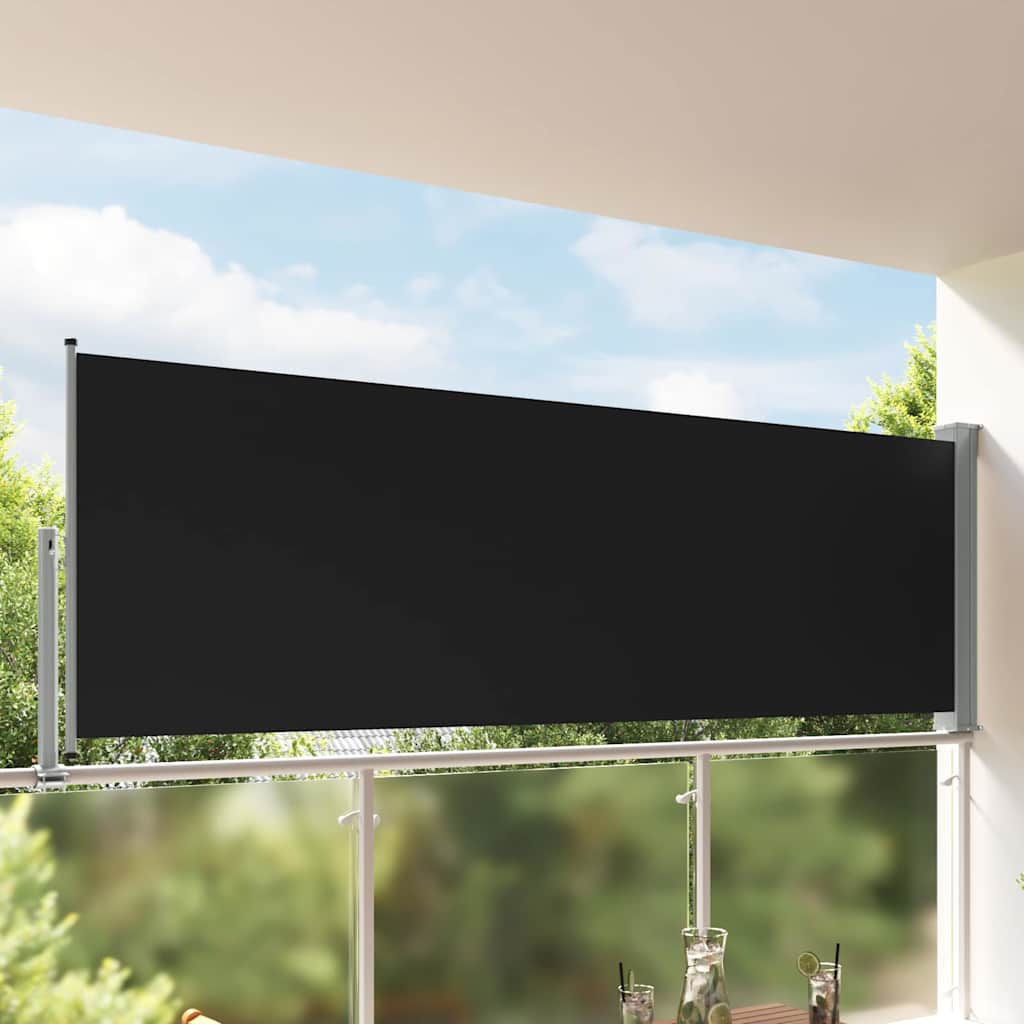 Vidaxl tuinscherm uittrekbaar 120x300 cm zwart