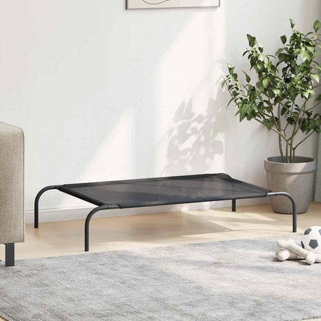 Vidaxl hondenbed verhoogd l textileen zwart