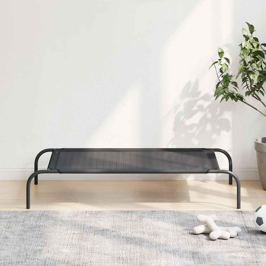 Vidaxl hondenbed verhoogd l textileen zwart