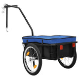 VidaXL Fietstrailer trekwagen 155x60x83 cm staal blauw