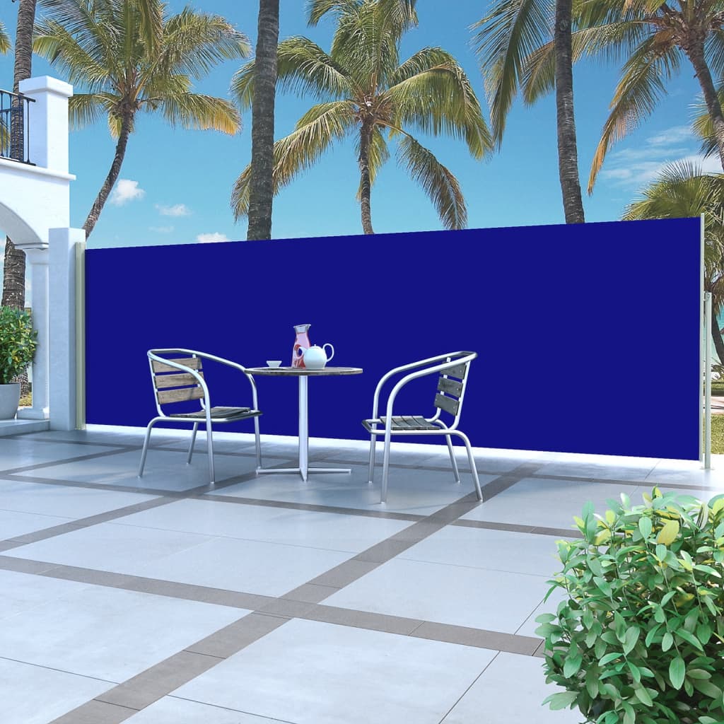 VidaXL Windscherm uittrekbaar 160x500 cm blauw