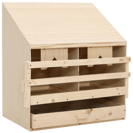 Vidaxl kippenlegkast 2 compartimenten 63x40x65 cm massief grenenhout