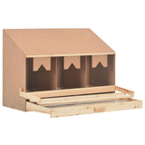 Vidaxl kippenlegkast 3 compartimenten 93x40x65 cm massief grenenhout