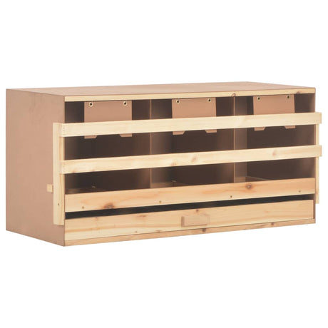 Vidaxl kippenlegkast 3 compartimenten 96x40x45 cm massief grenenhout