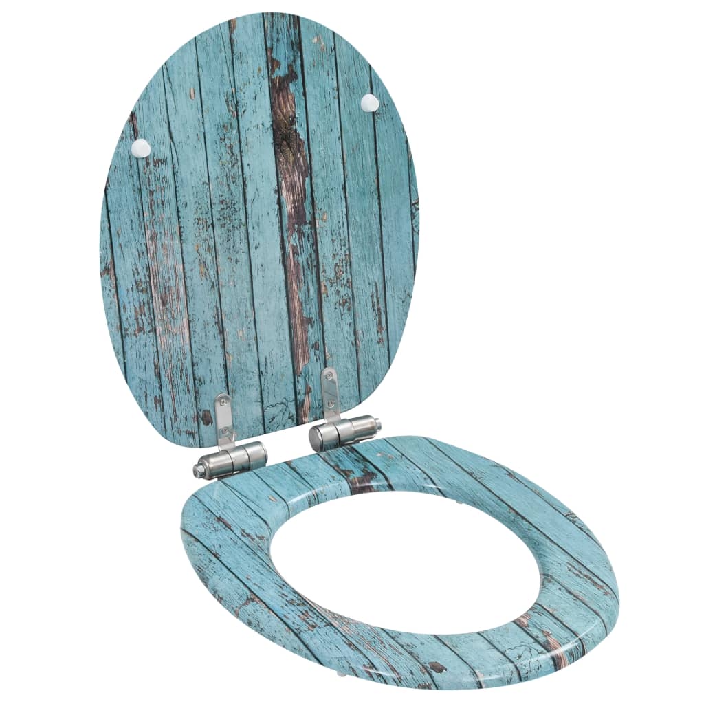 Vidaxl toiletbril met soft-close deksel oud hout mdf