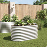 Vidaxl plantenbak verhoogd 160x80x81 cm gegalvaniseerd staal zilver