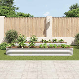 Vidaxl plantenbak verhoogd 400x80x44 cm gegalvaniseerd staal zilver