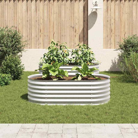 Vidaxl plantenbak verhoogd 160x80x44 cm gegalvaniseerd staal zilver