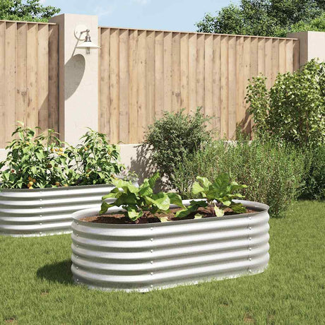 Vidaxl plantenbak verhoogd 160x80x44 cm gegalvaniseerd staal zilver