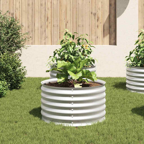 Vidaxl plantenbak verhoogd 80x80x44 cm gegalvaniseerd staal zilver