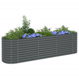 VidaXL Plantenbak verhoogd 320x80x81 cm gegalvaniseerd staal grijs