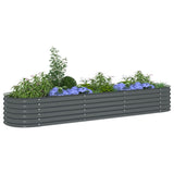 Vidaxl plantenbak verhoogd 320x80x44 cm gegalvaniseerd staal grijs