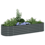 Vidaxl plantenbak verhoogd 240x80x44 cm gegalvaniseerd staal grijs