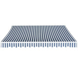 Vidaxl luifel handmatig uittrekbaar 350 cm blauw wit
