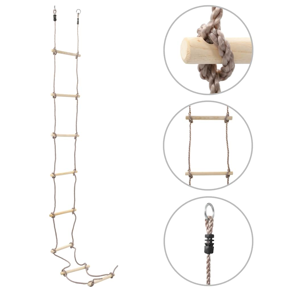 Vidaxl touwladder 290 cm hout