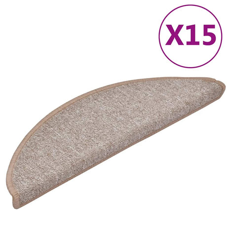 Vidaxl trapmatten 15 st 56x17x3 cm lichtbruin halfrond