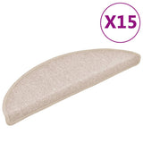 Vidaxl trapmatten 15 st 56x17x3 cm taupe halfrond