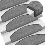 Vidaxl trapmatten 15 st 65x24x4 cm donkergrijs halfrond groot