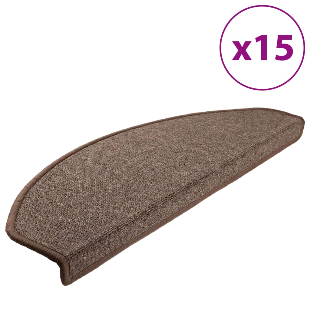 Vidaxl 15 st trapmatten 65x24x4 cm koffiebruin