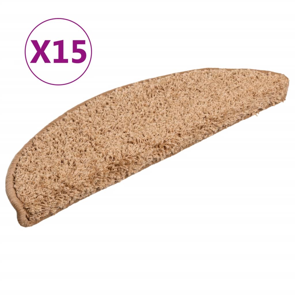 Vidaxl trapmatten 15 st 56x17x3 cm beige