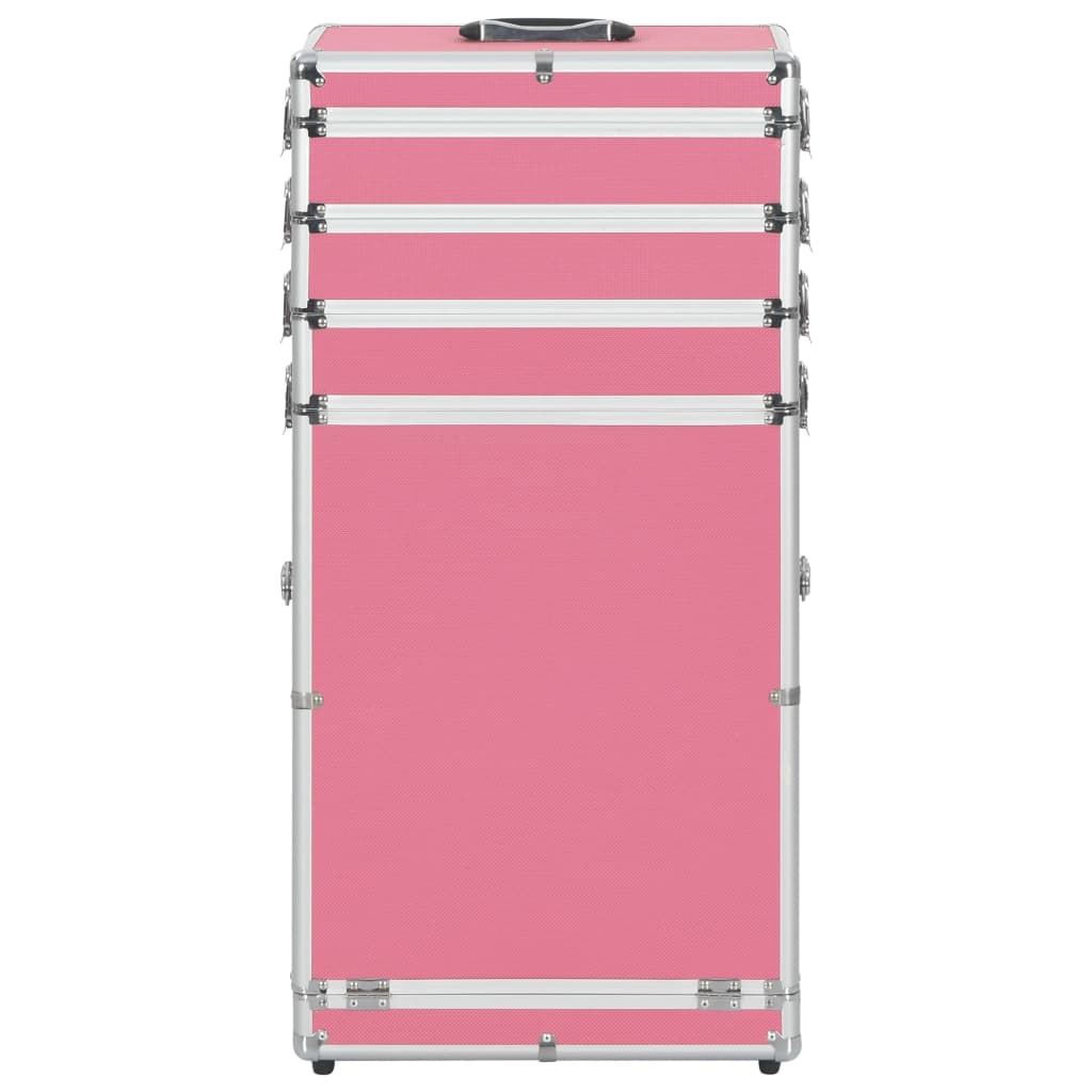 Vidaxl make-up trolley aluminium roze