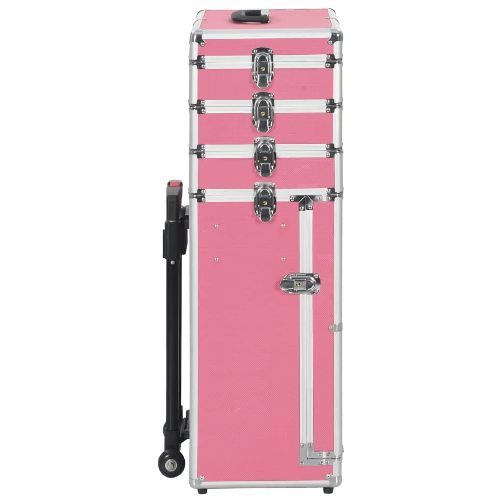 Vidaxl make-up trolley aluminium roze