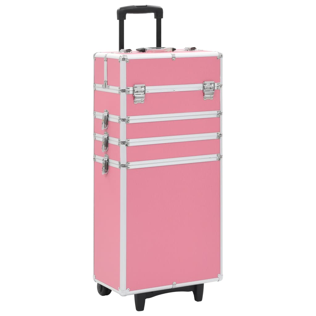 Vidaxl make-up trolley aluminium roze