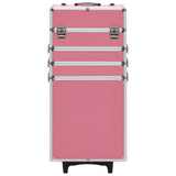 Vidaxl make-up trolley aluminium roze