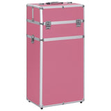 Vidaxl make-up trolley aluminium roze