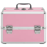 Vidaxl make-up koffer 22x30x21 cm aluminium roze