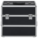 Vidaxl make-up koffer 37x24x35 cm aluminium zwart
