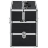 Vidaxl make-up koffer 37x24x35 cm aluminium zwart