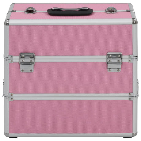 Vidaxl make-up koffer 37x24x35 cm aluminium roze