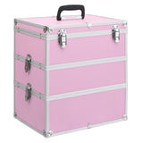 Vidaxl make-up koffer 37x24x40 cm aluminium roze