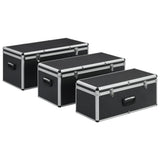 Vidaxl opbergkoffers 3 st aluminium zwart