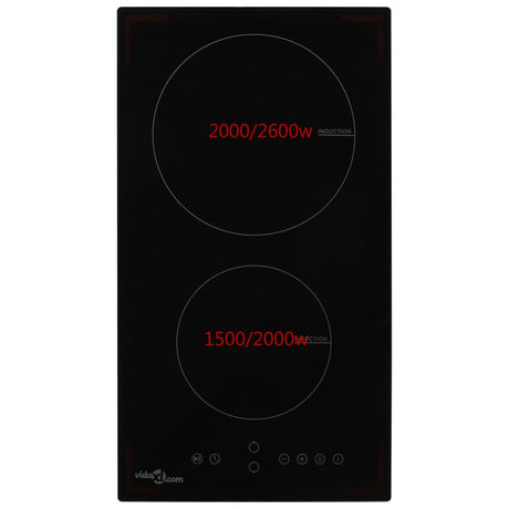 Vidaxl inductiekookplaat met 2 kookzones aanraakbediening 3500 w glas