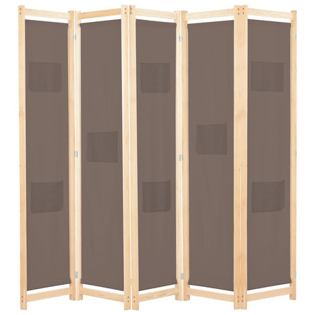 Vidaxl kamerscherm met 5 panelen 200x170x4 cm stof bruin
