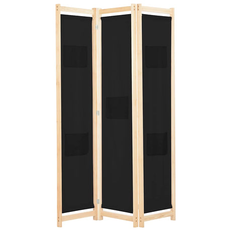 Vidaxl kamerscherm met 3 panelen 120x170x4 cm stof zwart