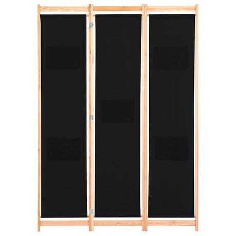 Vidaxl kamerscherm met 3 panelen 120x170x4 cm stof zwart