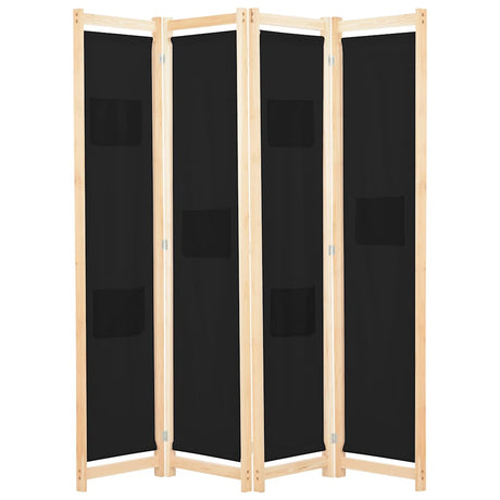 Vidaxl kamerscherm met 4 panelen 160x170x4 cm stof zwart