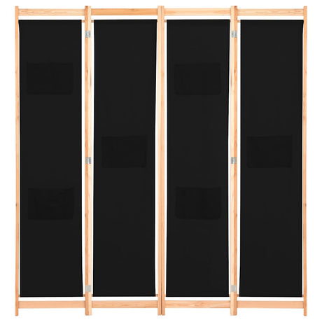 Vidaxl kamerscherm met 4 panelen 160x170x4 cm stof zwart